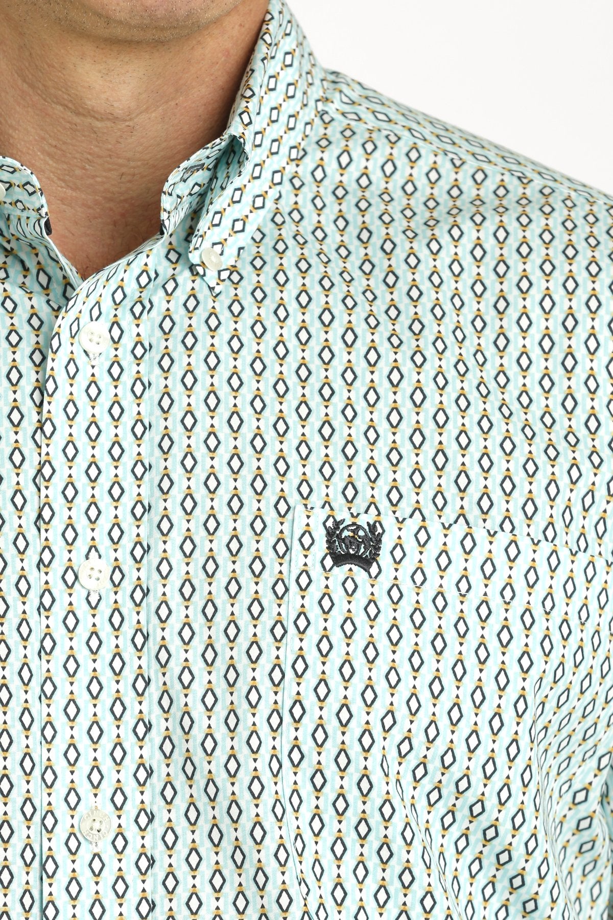 Cinch Mens Classic Fit Geometric Print L/S Shirt - MTW1105754
