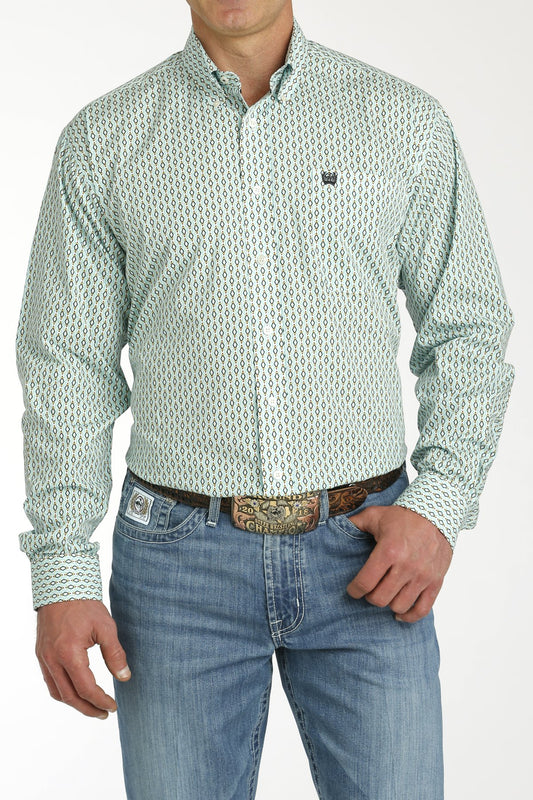 Cinch Mens Classic Fit Geometric Print L/S Shirt - MTW1105754