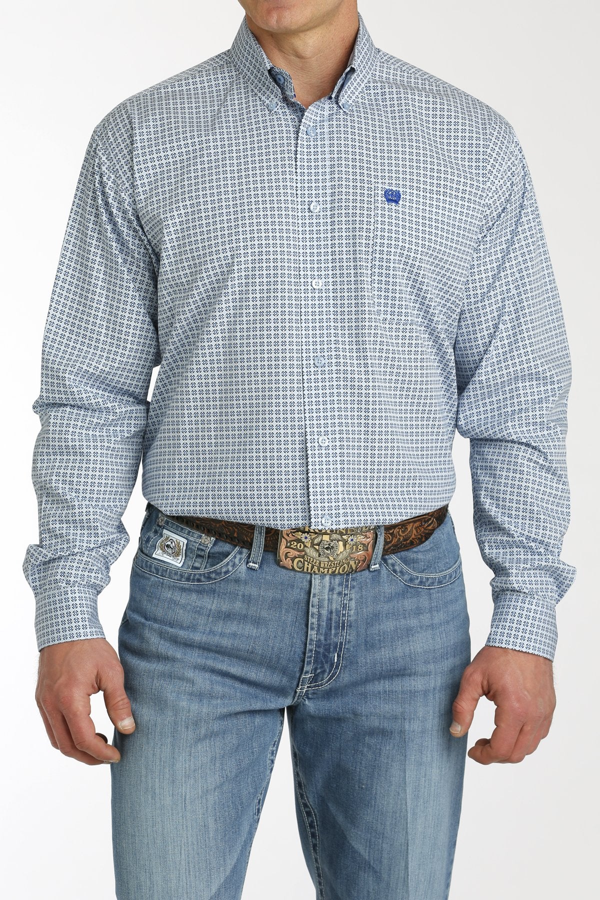 Cinch Mens Geometric Print L/S Shirt - MTW1105761
