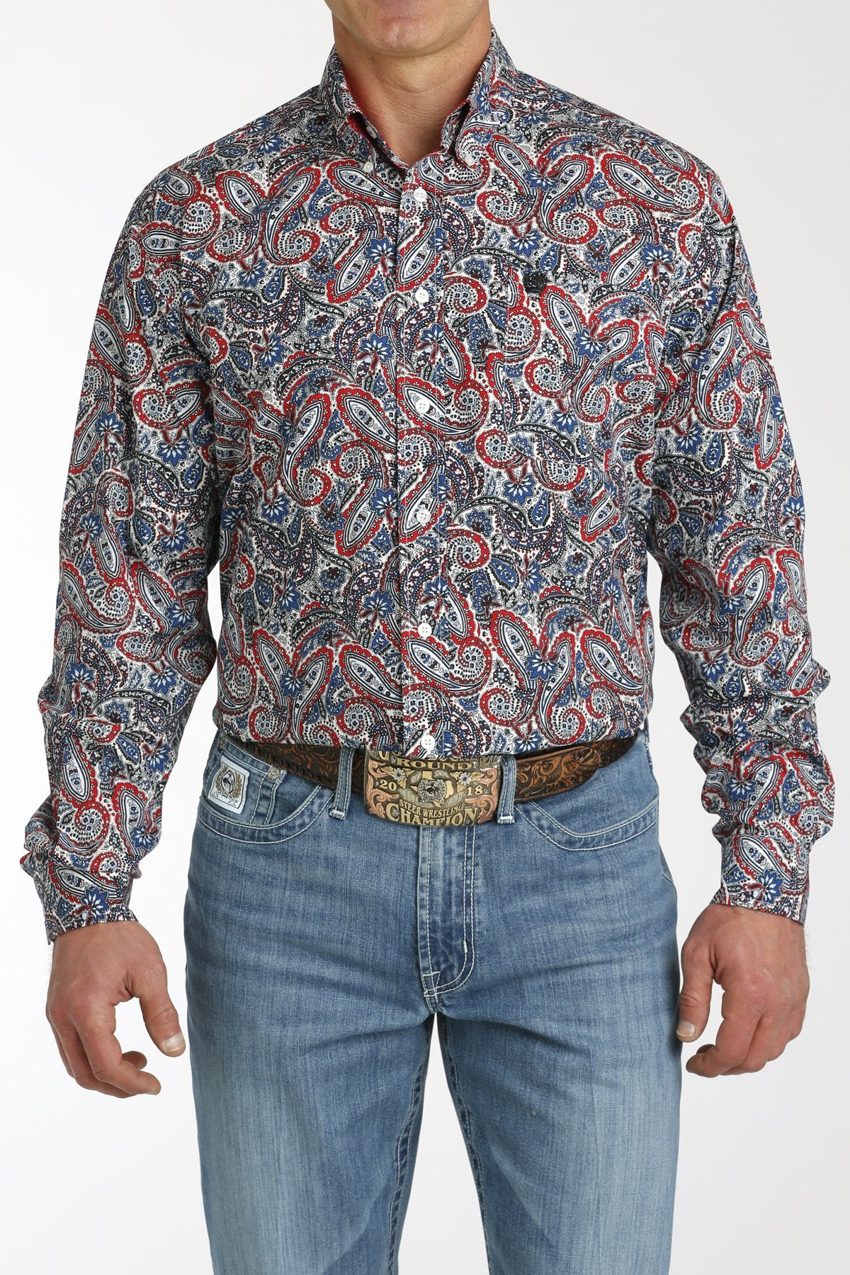 Cinch Mens Paisley Print L/S Shirt - MTW1105766