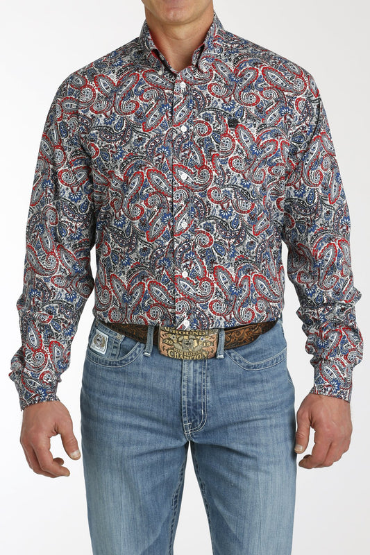 Cinch Mens Paisley Print L/S Shirt - MTW1105766