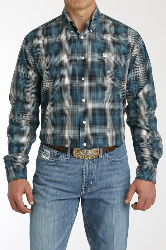Cinch Mens Plaid Button Down L/S Shirt - MTW1105775