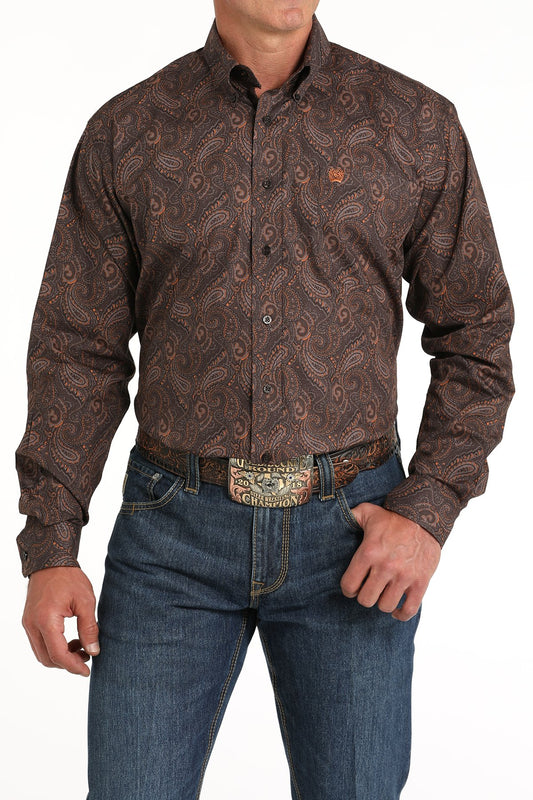 Cinch Mens Paisley Print L/S Shirt - MTW1105819