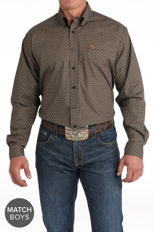 Cinch Mens Button Down Western L/S Shirt - MTW1105825