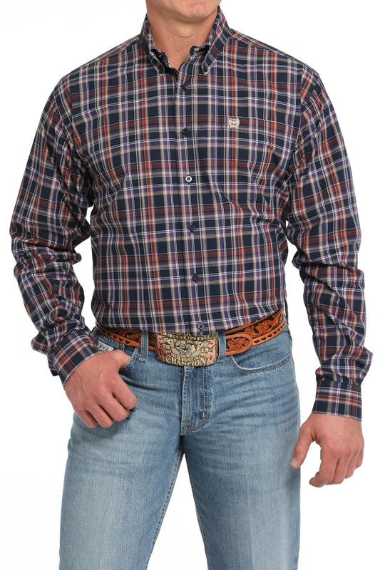 Cinch Mens Plaid Button Down L/S Shirt - MTW1105848