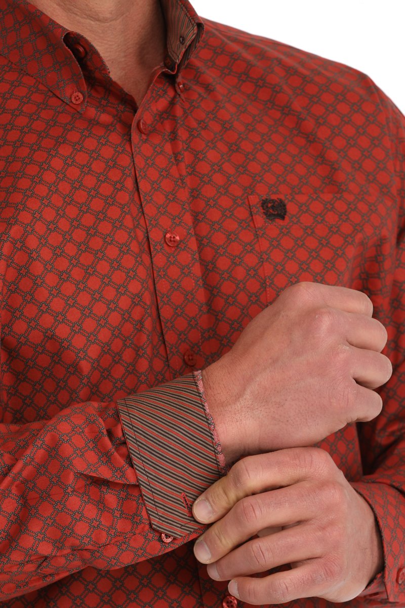 Cinch Mens Diamond Print L/S Shirt - MTW1105870