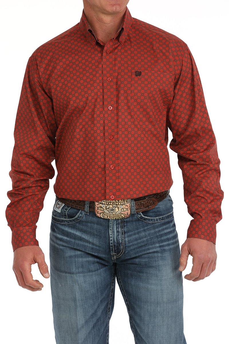 Cinch Mens Diamond Print L/S Shirt - MTW1105870