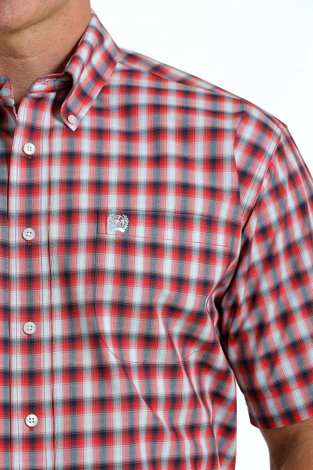 Cinch Mens Plaid Button Down S/S Shirt - MTW1111433
