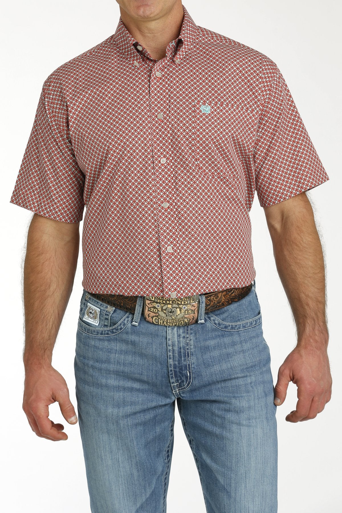 Cinch Mens Geometric Print S/S Shirt - MTW1111456