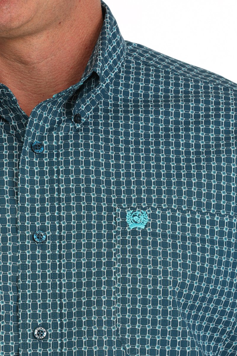 Cinch Mens Geometric Print S/S Shirt - MTW1111478