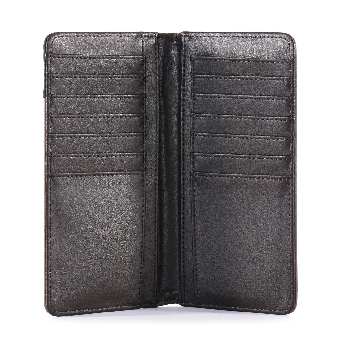 Montana West Mens Block Colour Navajo Concho Bifold PU Leather Long Wallet - Coffee - MW609