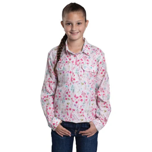 Just Country Girls Harper Half Button Print L/S Shirt - GWLS2607