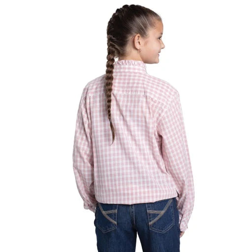 Just Country Girls Gracie Frills Full Button Check L/S Shirt - GWLS2616