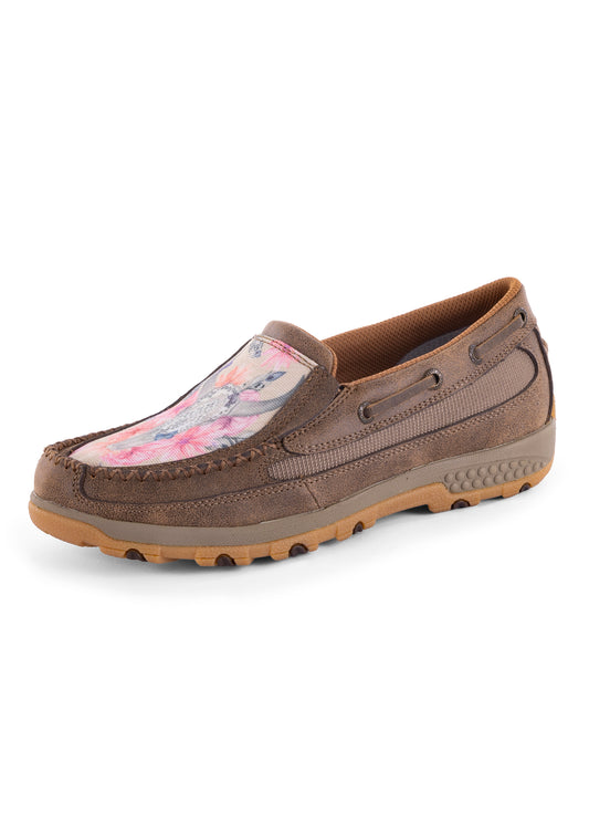Twisted X Ladies Skull Flowers Mocs Slip On