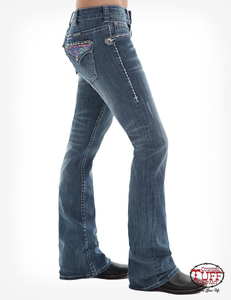 Cowgirl Tuff Ladies Southwest Queen Natural Waist Jeans