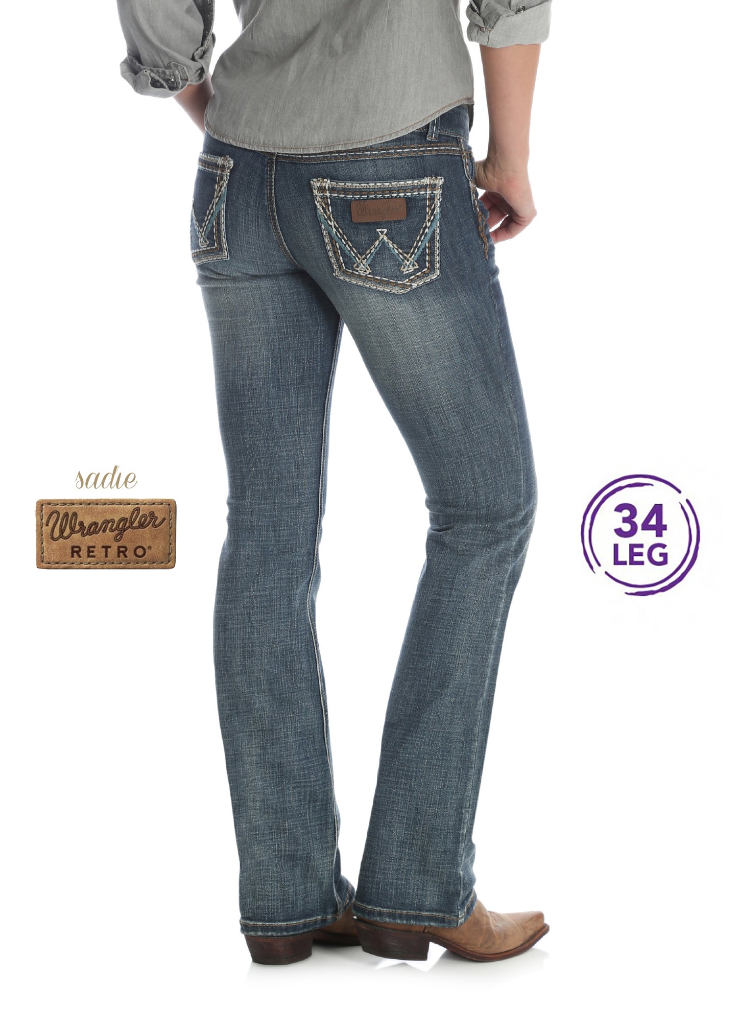 Wrangler USA Ladies Retro Low Rise B/Cut Jean - Sadie