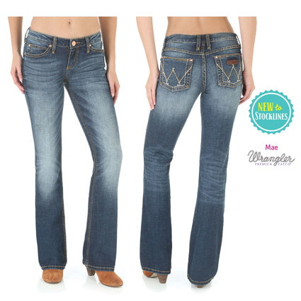 Wrangler Premium Patch Mae Mid Rise Ladies Jeans - 09MWZMS34