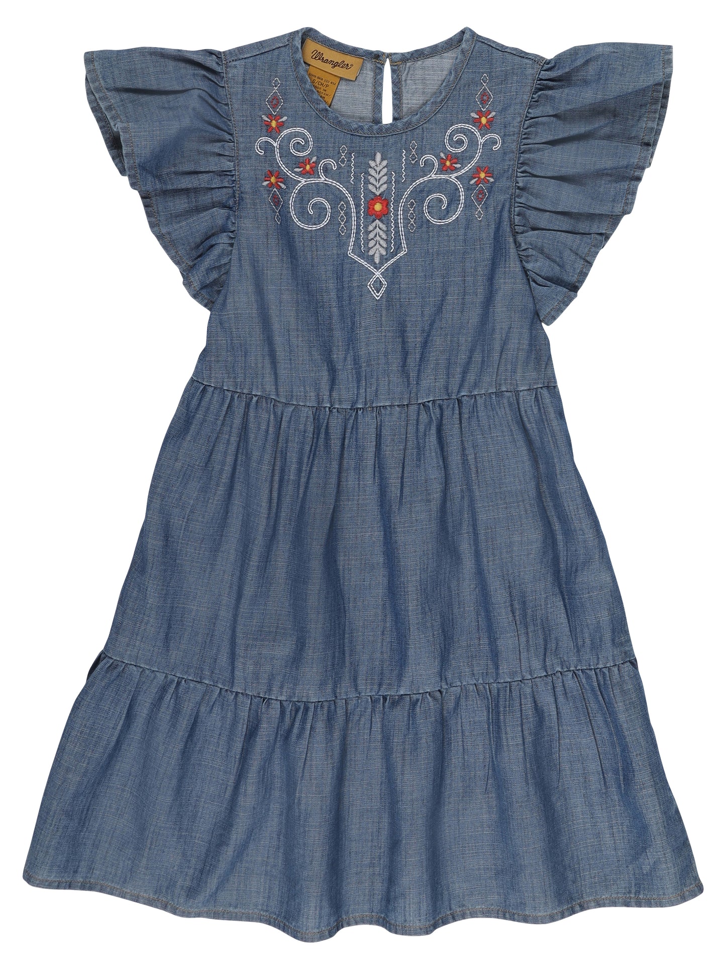 Wrangler USA Girls Ruffle Sleeve Dress