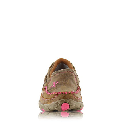 Twisted X Ladies Pink Ribbon Slip On Mocs - Low - Bomber/Neon Pink