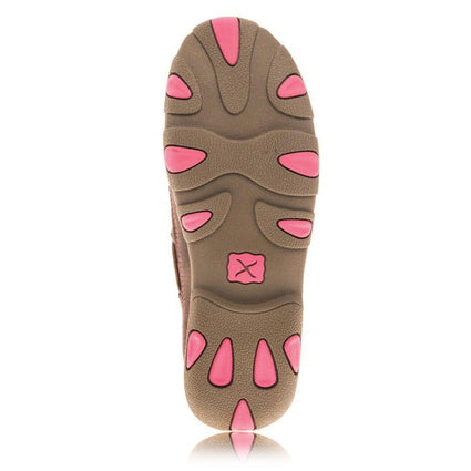 Twisted X Ladies Pink Ribbon Slip On Mocs - Low - Bomber/Neon Pink