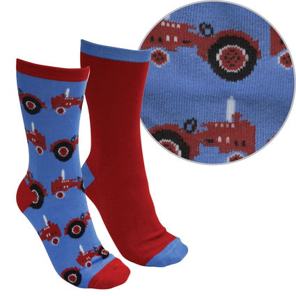 Thomas Cook Farmyard Socks- Twin Pack - Blue/Red  (959)