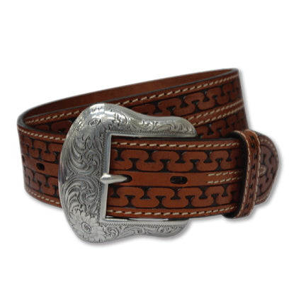 Twisted X Tooled Cognac Serpent Belt
