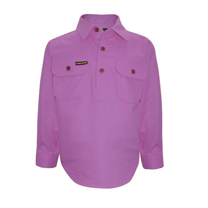 Hard Slog Ladies Half Placket Light Cotton Shirt - Violet