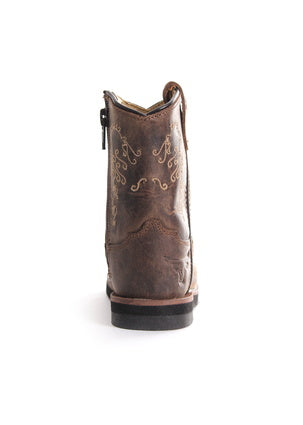 Pure Western Toddler Boot - Grace - Oil Distress Brown - PCP78049T
