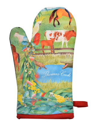 Thomas Cook Farm Friends Farmyard Oven mitt and Pot Holder Set