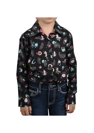 Pure Western Girls Ellie Print L/S Shirt- P2W5102550