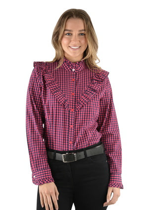 Thomas Cook Ladies Gia Gingham L/S Shirt - T2W2118058 - ON SALE