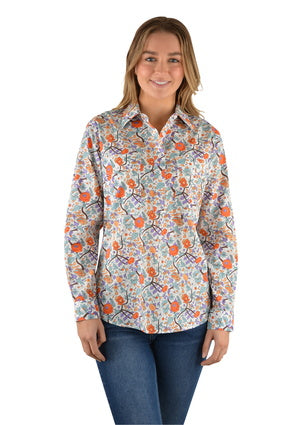 Hard Slog Ladies Half Plkt L/S Shirt - H2W2101042