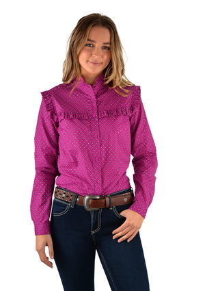 Wrangler Ladies Nikka Frill L/S Shirt- X2W2135777 - ON SALE