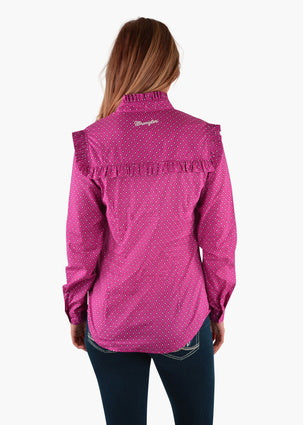 Wrangler Ladies Nikka Frill L/S Shirt- X2W2135777 - ON SALE