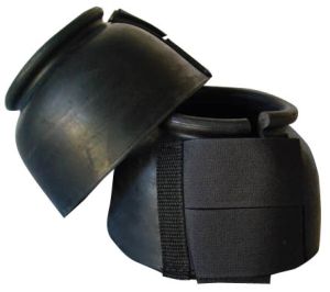 Top Hand Saddlery Black Bell Boots Double Velcro