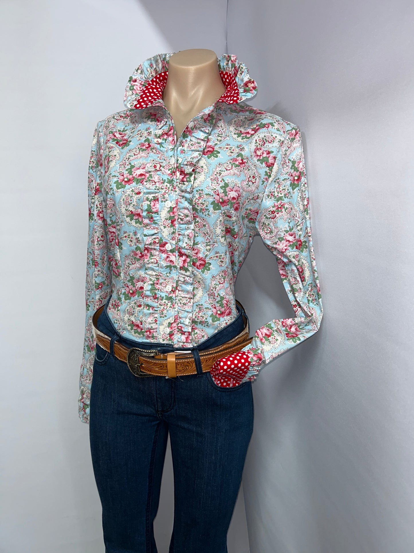 Netties Ladies Everleigh Fitted L/S Frill Shirt