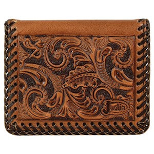 JUSTIN FRONT POCKET CARD CASE TOOLED W/WHIPSTITCH - JF02BR