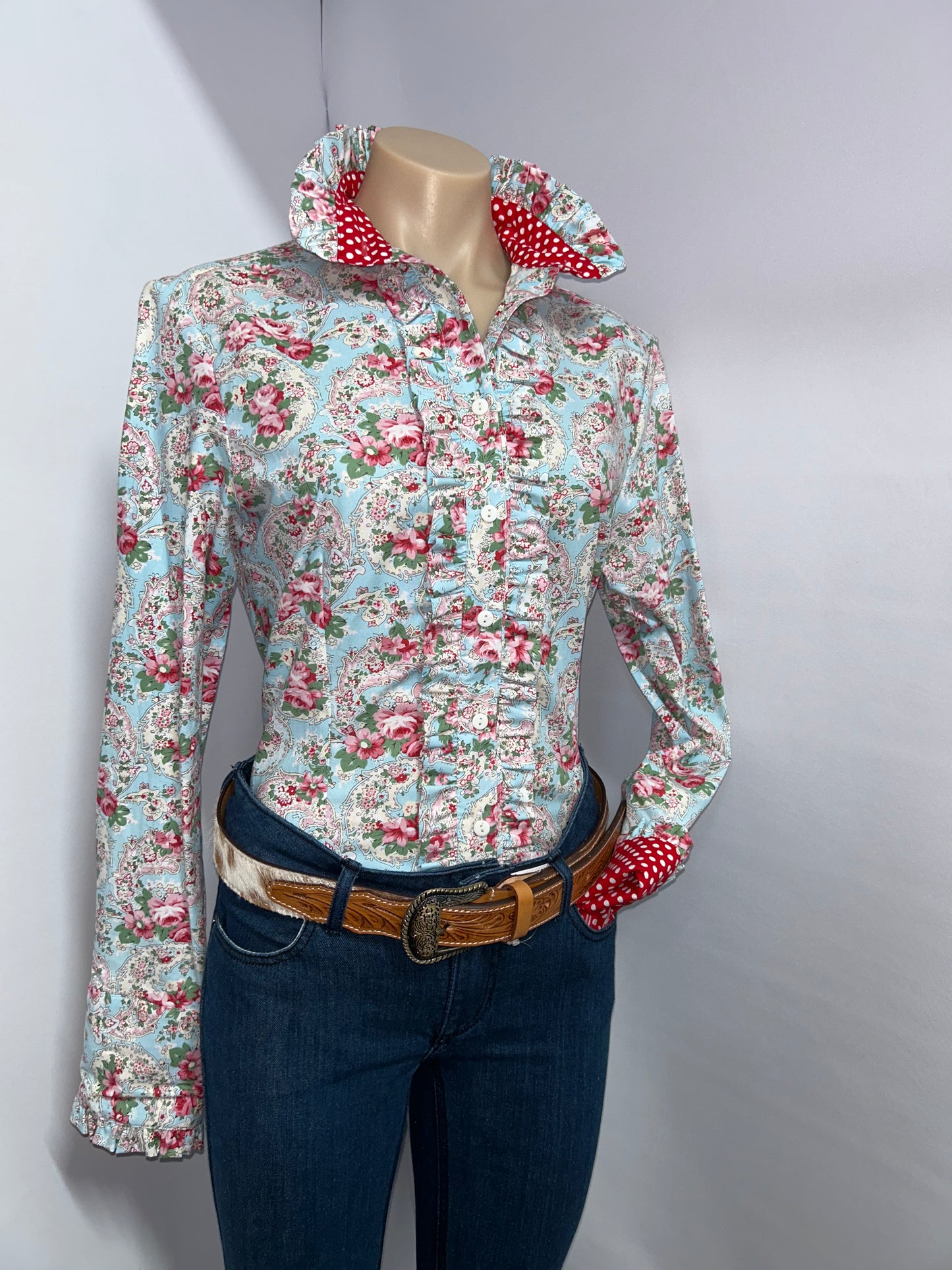 Netties Ladies Everleigh Fitted L/S Frill Shirt