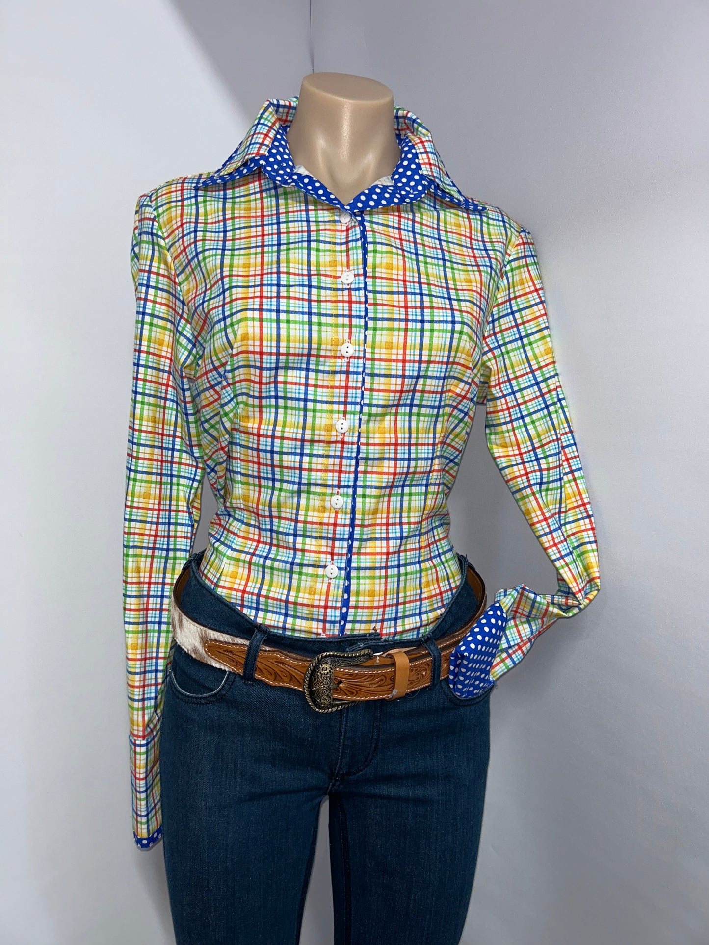 Netties Ladies Olive Fitted L/S Shirt