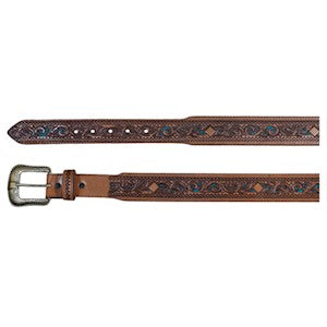 JP WEST MENS BELT TURQUOISE INLAY 21993BE23