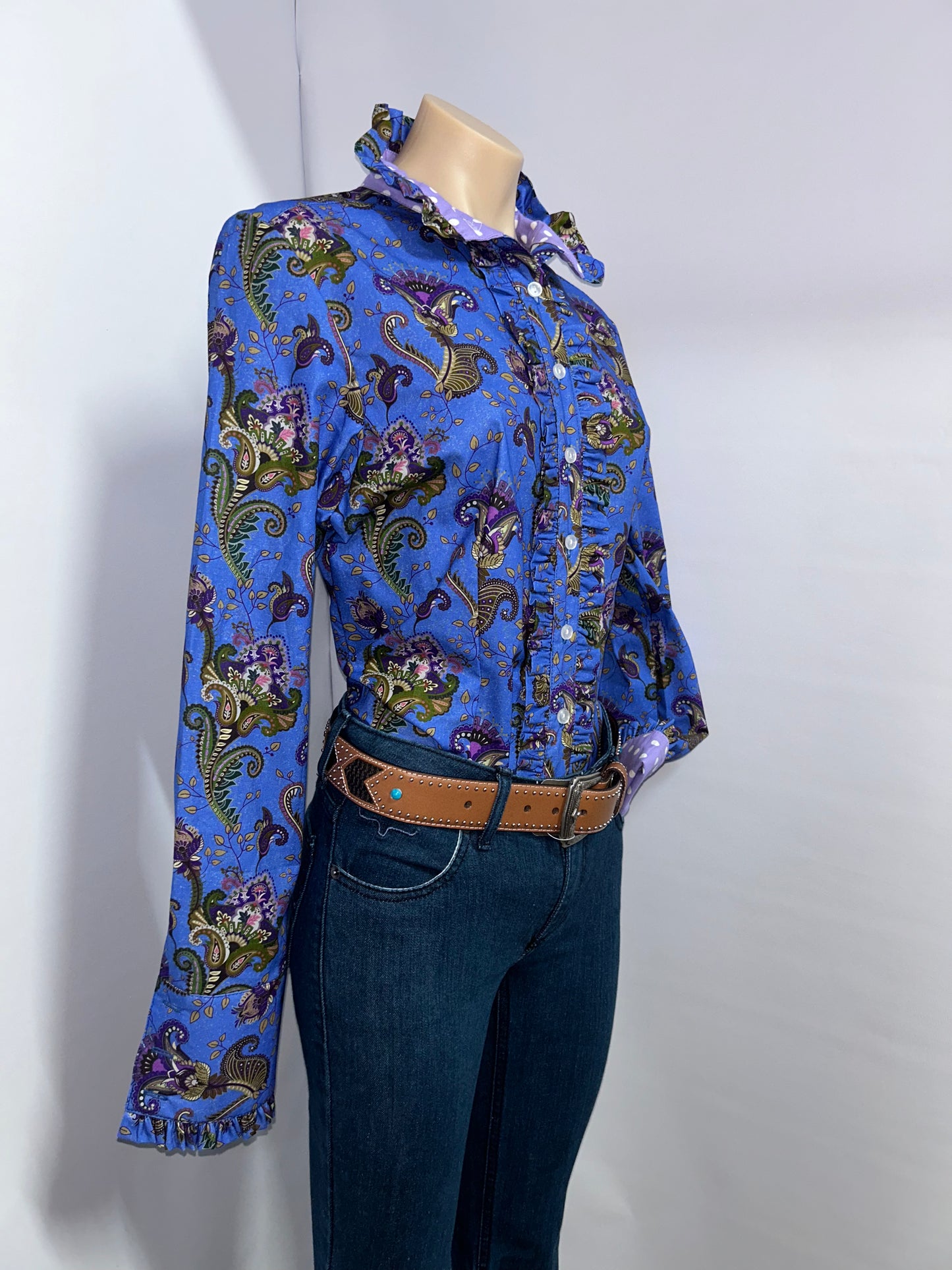 Netties Ladies Clara Fitted L/S Frill Shirt