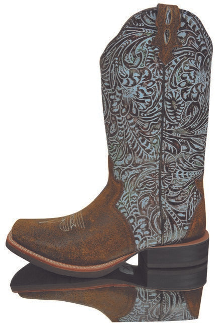 Twisted X Ladies Ruff Stock Crazy/ Blue Floral ON SALE – Sheps