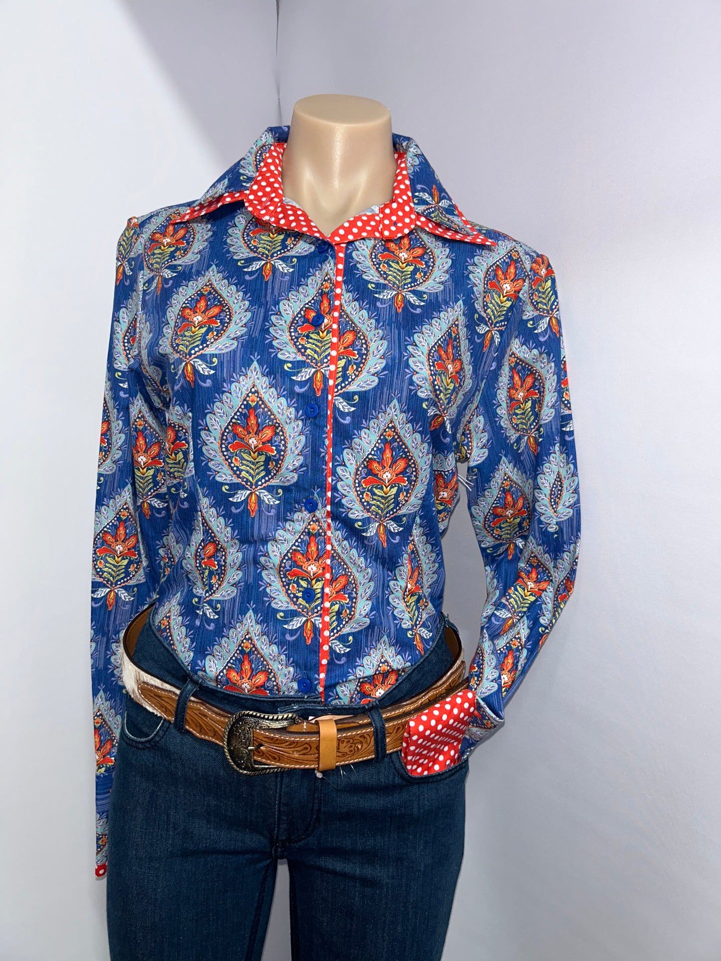 Nettie's Kayleigh Print fitted L/S Ladies Shirt - On Sale