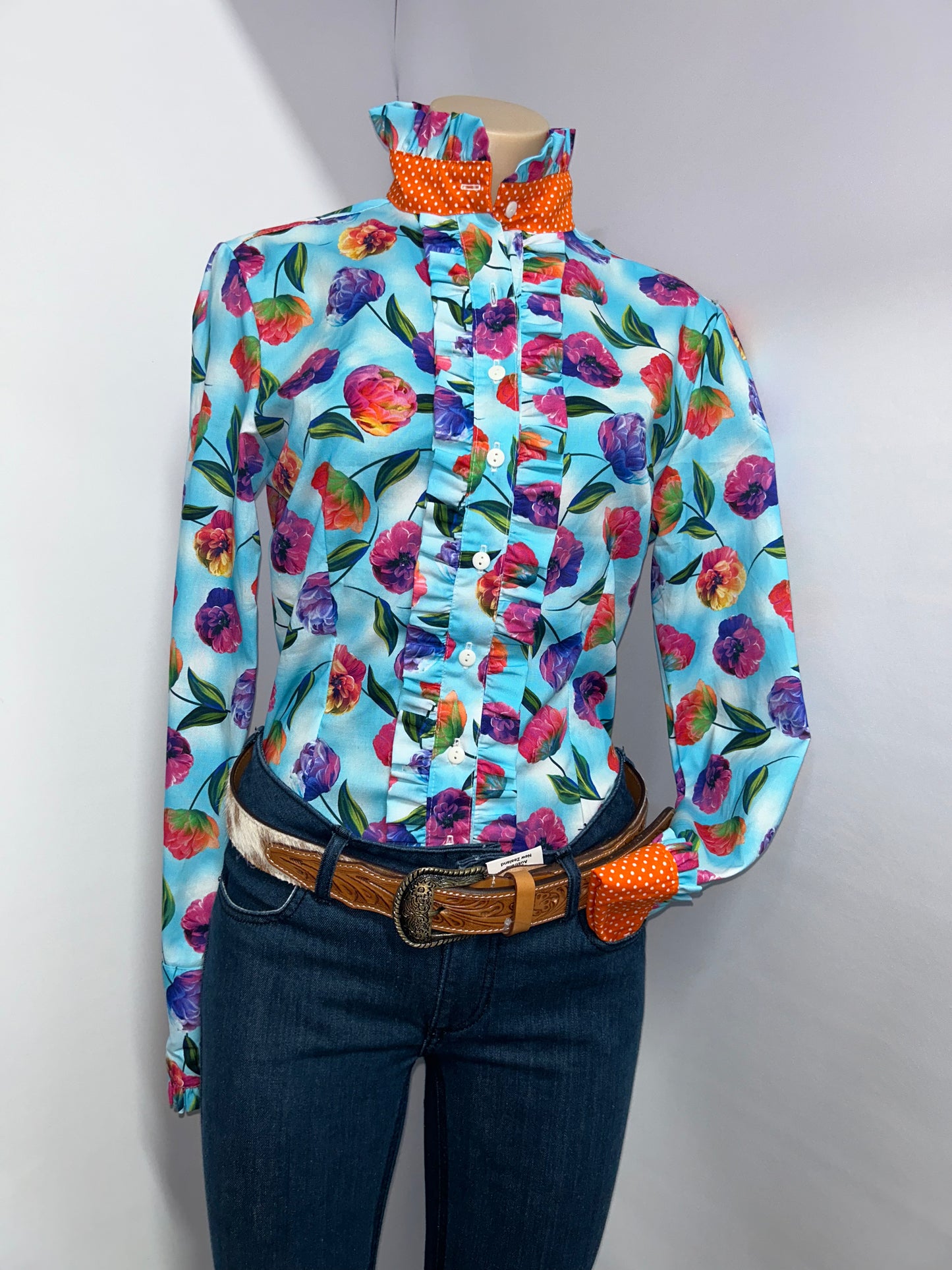 Netties Ladies Oakley Fitted L/S Frill Shirt