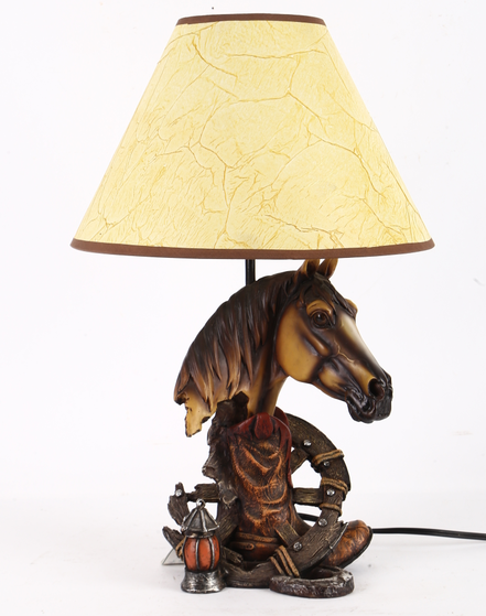 Western Boots/ Horse/ Wheel Themed Table Lamp