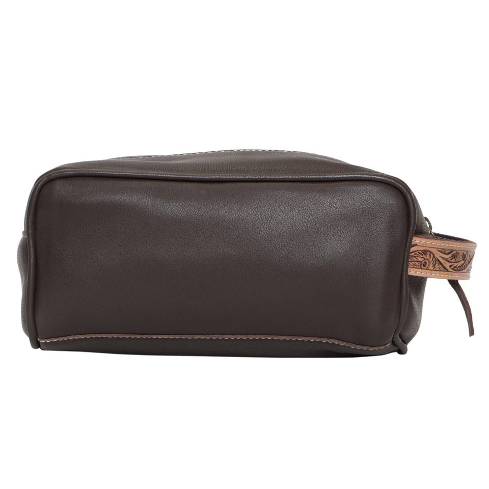 The Design Edge Brown and White Toiletries Bag with Carving Details - AT62 - Coro
