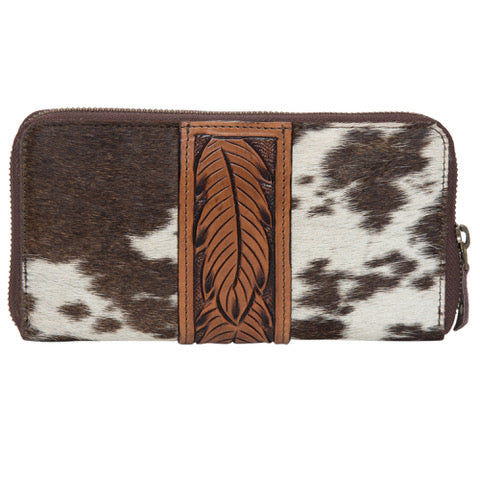 The Design Edge Salta Brown and White Cowhide Wallet - AW21