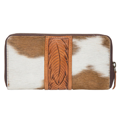 The Design Edge Salta Tan and White Cowhide Wallet - AW21