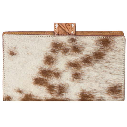 The Design Edge Manta Tooled Wallet- AW24- Tan/ White