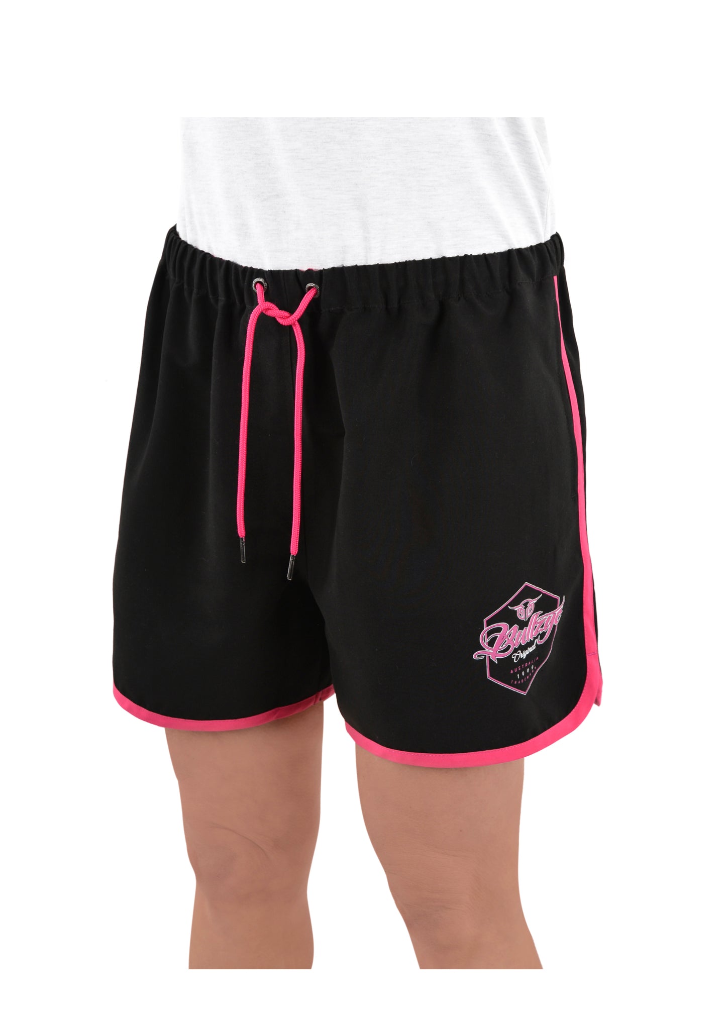 Bullzye Ladies Classic Boardshort - Black/Pink - B1S2301097
